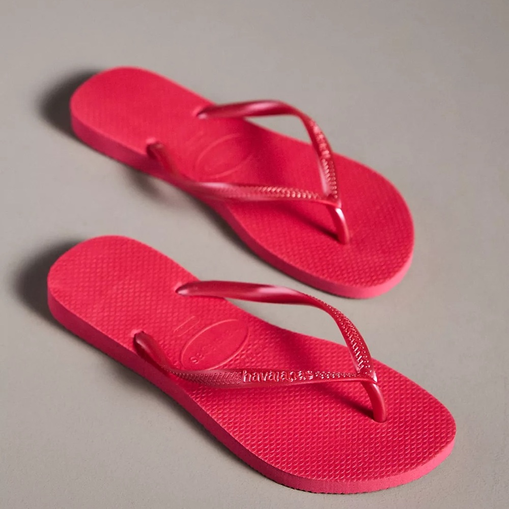🌺 HAVAIANAS Pink Classic Slim Sole Flip Flop Sandals